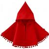 Proumhang Mantello con Cappuccio per Bambini,Inverno Caldo Cotone Poncho,Bambini Rossi Capo Poncho Cappotto,Tassel Hoodies Snowsuit,Cappotto all'aperto per Bambini e Bambine 120