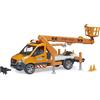 BRUDER Mecrcedes Benz Sprinter con Piattaforma di Lavoro e Modulo Light + Sound