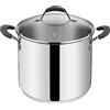 Lagostina Tempra Acciaio Pentola e Coperchio, Pentola Ø 20 cm in Acciaio Inox 18/10 + Coperchio in Vetro, con Fondo Lagotherm e Manicature in Silicone