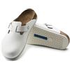 Birkenstock Sabot Boston Super Grip white Natural Leather Donna Calzata Stretta