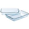 Pyrex® - Set di 2 piatti rettangolari in vetro lasagne (35 x 23 cm, 40 x 27 cm)
