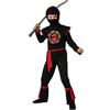 Rubie's Rubies Costume Ninja Dragon Nero per bambino e bambina, Pantaloni, camicia stampata con cappuccio e cintura, Licenza Ufficiale per cumpleanno, feste, cosplay e Carnevale