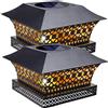 Siedinlar Luci a palo Solare Giardino Esterno ad Energia Solare con Metallo LED Bianca Calda Impermeabile per Recinzione del Patio Decorazione della Lampada del Ponte 4x4 5x5 (2 pezzi)
