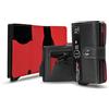 SLim Porta Carte di Credito Schermato Portafoglio Uomo Rfid Portatessere Anticlonazione Donna Portacarte Uomo (Nero E Rosso, Con Zip)