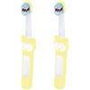 MAM Baby'S Brush Spazzolino Denti Neonato in Set da 2, Spazzolini per Neonati con Anello di Sicurezza, Impugnatura Corta Specifica per Denti da Latte, 6+ Mesi, Neutro