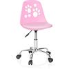 HJH Office 742004 sedia girevole per bambini FANCY I sedia girevole in ecopelle rosa che cresce con te in un design vivace