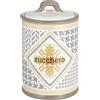 Baroni Home Barattolo Zucchero Decorato in Ceramica con Coperchio Ermetico, Accessorio da Cucina Colorato Resistente, Linea Domus, 11x11x17 cm