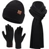 Bequemer Laden Invernale Termici Cappello Berretto Lunga Sciarpa Touch Screen Guanti Set Berretti in Maglia Scaldacollo Guanti per Uomo und Donna