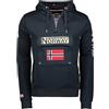 Geographical Norway GYMCLASS - Felpa con cappuccio e tasca a marsupio da uomo, con logo della marca e maniche lunghe, Blu navy, XXL
