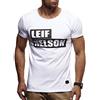 Leif Nelson Maglietta estiva da uomo con scollo rotondo, slim fit, in percentuale di cotone, colore bianco, nero, maglietta basic da uomo, scollo rotondo, a maniche corte, scollo rotondo, LN8236,