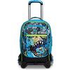 SJ GANG STYLE JAM GANG Trolley Scuola Jack 3 Ruote - SJ Boy Bambino - Azzurro - Zaino Sganciabile - Doppio Uso