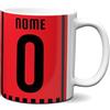 Fashion Graphic Tazza personalizzata in ceramica tifosi ultras squadra personalizza la tazza mug con nome e numero tifosi ultras squadra del cuore tifoso (Rossonero)