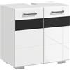 kleankin Mobile Sotto Lavabo Bagno in MDF a U, Mobile Bagno con Armadietto a 2 Livelli con Ripiano Regolabile, 60x36.5x56 cm, Bianco