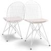 FRANKYSTAR COPENAGHEN - Set di 2 sedie in metallo con design industrial. Set di 2 sedie da pranzo, ufficio, studio. Colore bianco o nero (Bianco)