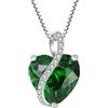 YL Collana Cuore Argento 925 con 12 Pietra Portafortuna Zirconia Cubica Ciondolo per donna