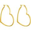 PURELEI® Orecchini Big Love (oro, argento, oro rosa), impermeabili, a forma di cuore, in acciaio inox, regalo per donne, Acciaio inossidabile, Nessuna pietra preziosa