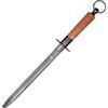 MITSUMOTO SAKARI Acciaino Giapponese Professionale da 40 cm | Acciaino Piatto con Rivestimento Diamante Nero ad Alto Tenore di Carbonio, Manico in Legno Resistente Agli Acidi