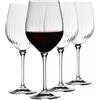 Krosno Harmony LUMI Calici Vino Rosso 530 ml, Set 4 Pezzi, Vetro Cristallo Senza Piombo, Eleganti con Motivo Ottico, per Casa Ristorante, Lavabili in Lavastoviglie, Idea Regalo