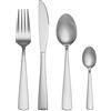 Mikasa Set di posate in acciaio inossidabile Mikasa Harlington 24 pezzi, set di posate in argento per 6 persone - Include 6 coltelli, 6 forchette, 6 cucchiai da dessert e 6 cucchiaini da tè