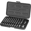 RICHMANN Set di punte TORX (30, 75 mm) - Set di chiavi a bussola 22 pezzi (T20 T25 T30 T35 T40 T45 T50 T55 T60 T70) + 2 accoppiatori 1/2 & 3/8 pollici - Set di punte a stella (HRC 58-62) - Acciaio S2 Cr-V