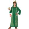 Morph Costumes Vestito Re Magio Bambino Verde - Costume con Corona per Presepe e Natale, Abito Tradizionale Bambini, 7-9 anni