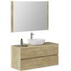 Baikal Mobile da bagno Onyx. Mobile montato, mobile 2 cassetti. Mobile bagno con lavandino. Mobile sospeso. Armadio a parete. Lavabo in ceramica. Include specchio. 120 cm Nature.