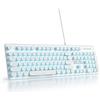 SOLIDEE Tastiera a membrana,macchina da scrivere punk a grandezza naturale 104 tasti,tastiera computer con tasti rotondi,retroilluminata a LED per PC/Win/Mac/Laptop(Americana QWERTY)(V300 White)