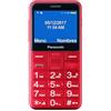 Panasonic KX-TU155 Telefono Cellulare ad Utilizzo Facilitato, Pulsanti Grandi, Ampio Schermo a Colori da 2.4, Pulsante SOS, Compatibilità con Apparecchi Acustici, Base di Ricarica, Rosso
