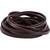 GORGECRAFT 5 m di Cordoncino in Vera Pelle Largo 5 mm Piatto in Pelle di Vacchetta da Cintura Avvolgente su Un Lato Piatto in Pelle per Fai da Te Gioielli Collane Marrone Noce di Cocco