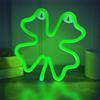 YATOSEEN Lampada al Neon di Trifoglio Fortunato, Luce al Neon Alimentato da USB o 3 Batterie AA, Decorazione Murale Artistica a Insegne luminose per Camera Letto, Stanza, Decorazione Murale Bar Natale