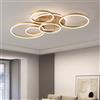 minifair Plafoniera A Led Dimmerabile, Plafoniera Da Incasso 108W 6400Lm Con Telecomando, Lampadario Moderna A 6 Anelli Per Soggiorno Camera Da Letto Sala Da Pranzo,3000-6000K,Oro