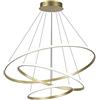 minifair Led Lampadario Soggiorno,52W Dimmerabile Lampadario Plafoniera,Moderna Lampada A Sospensione Da Soggiorno,3 Anelli Appendere Le Luci For La Sala Da Pranzo,Lampadario Cucina Con Telecomando,4000Lm,Oro