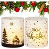 BETESSIN 12pz Portacandele da Tavolo Natale in Tedesco in Plastica Paralumi Lanterne Candele Tea Lights Cover Candele Plastica Decorazione per Natale