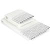 Baroni Home Set 2 Asciugamani Viso e Ospite, 100% Cotone, Asciugamani Bagno, Misure 50x100 e 40x50, Balze a Rose Bianco
