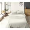 IlGruppone Il Gruppone Passione Casa Completo Letto No Stiro Prodotto Italiano Set Lenzuola Tinta Unita Effetto Raso Lenzuolo sotto Fino 30 Cm con Angoli Elasticizzati sopra Federe - Panna - Matrimoniale