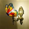 Lfzhjzc Lampada da parete in stile Tiffany, lampada da parete Tiffany, applique da parete a farfalla, vetro colorato, base vintage, per corridoio, balcone, scala (Color : D)