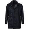 Infinity Leather Cappotto di Montone in Pelle di Vitello Nappato Nero Caldo da Uomo L