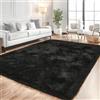 linyingdian Tappeti di Zona Moderna Ultra Morbida Soffici tappeti Soggiorno Adatto per Bambini Camera da Letto Home Decor Nursery Tappeti (nero, 160x230cm)