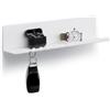 byde Helke - Mensola da Parete, 30 x 6 x 6 cm, 5 Ganci e Porta Cavi, In Lamiera di Acciaio Verniciato a Polvere, Organizer per Chiavi e Lettere per Ingresso, Corridoio, Cucina, Ufficio, Colore Bianco