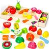 Subtail Frutta da Tagliare Giocattolo - Cibo Cucina Giocattolo per Bambini Legno - Frutta e Verdura Giocattolo Giochi Bambini 2 Anni - Giochi Montessori Cucina Legno Regalo per Bambini 2 3 Anni