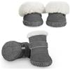 CITÉTOILE Scarpe Invernali per Cani 4pcs, Scarpe Calde e Confortevoli per Cani Protezione dagli Artigli, Scarpe per Cani da Esterno Adatte alle Stagioni Fredde, Stivali da Neve per Cani, Grigio, 3#