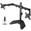BONTEC Supporto Doppio Monitor per Schermo da 13-27, Supporto autoportante da scrivania per 2 monitor LCD LED, VESA 75x75mm e 100x100mm, Max fino a 10kg