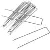 Milaloko 30 Pack 15cm a Forma di U Giardino di Sicurezza Peg in Acciaio Zincato a Terra Ppinze per Tessuto di Erba, Rete, Erba Artificiale, Tenda, Membrana, Argento