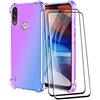 ALAMO Cover Pendenza Colorato per Motorola Moto E7 Power / E7i Power, Custodia Traslucido Silicone TPU con Antiurto Bumper [ con Pellicola Vetro Temperato ] - Viola-Blu