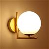 KRUIHAN Lampade da Parete Moderne in Oro,Apparecchi di Illuminazione a Parete per Interni con Paralume in Vetro,Applique a LED,Lampada a Parete per Camera da Letto,Corridoio e Soggiorno(Stile A,Oro)