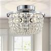 WUZUPS lampadario in cristallo plafoniera semi-incasso lampadario moderno per camera da letto corridoio bar cucina bagno, h 19.3cm w 25cm, cromo, base g9