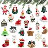 Naler 24 Ciondoli Natalizi Decorazione di Natale Christmas Fascino del Pendente Addobbi per Albero di Natale Fascino della Resina del Pupazzo di Neve Babbo Natale Ornamenti Natalizi DIY Craft