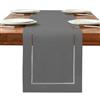 BAZIOE Runner da Tavolo Grigio Lino 180 x 32 cm Runner da Tavola Moderno Runner da Tavolo ad Angolo Piatto Aspetto Lino e Lavabile per Tavolo da Pranzo Decorazione Tavola Mobili