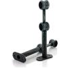 GIRASOLE HOME Staffa Regolabile Doppia 175mm per 2 Aste 2 Pezzi in Alluminio Resistente per Bastoni dal Diametro di 18-20 mm (Nero e Argento)