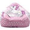 Highdi Unicorno Pouf Poltrona Sacco, Bambini & Adulti Bean Bag Fodera per Sacco di Fagioli per Decorazione della Soggiorno Camera Giardino Salotto Balcone, Senza Ripieno (Unicorno Rosa,70 * 80cm)